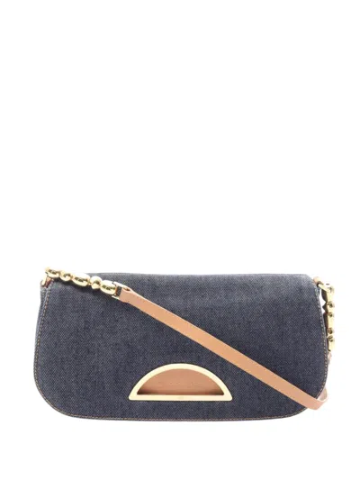 Pre-owned Dior 2000 Denim Malice Flap Shoulder Bag In Blue