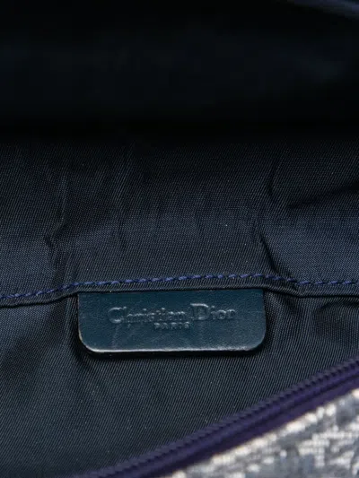 Pre-owned Dior 2000 Issimo Canvas Saddle Pouch In Blue