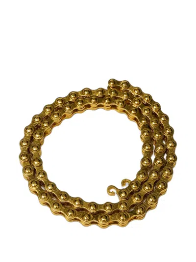 Pre-owned Dior 2000 Industrial Multi-row Bicycle Chain Necklace In Gold
