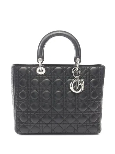 Pre-owned Dior 2000 Large Lady  Tote Bag In Black