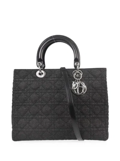 Dior 2000 Large Lady  Tote Bag In Black