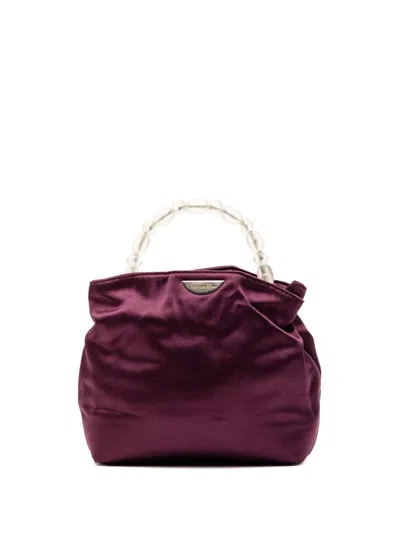 Pre-owned Dior 2000 Mini Satin Malice Pearl Handbag In Purple