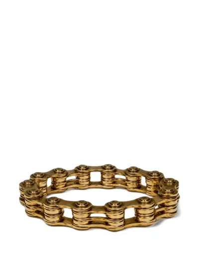 Pre-owned Dior 2000 Multi-row Bicycle Chain Bracelet In Gold