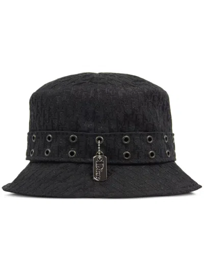 Pre-owned Dior 2000 Trotter Bucket Hat In Black