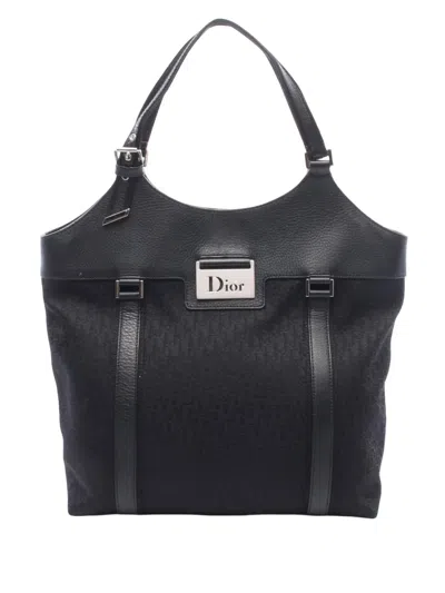 Pre-owned Dior 2000-2007 Issimo Trotter Canvas Street Chic Tote Bag In Black