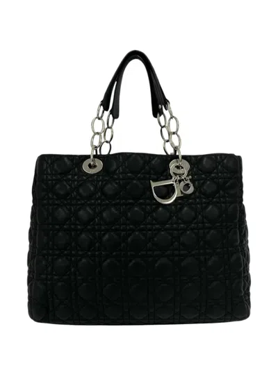 Pre-owned Dior 2000-2015 Cannage Soft Shopper Tote Bag In 黑色