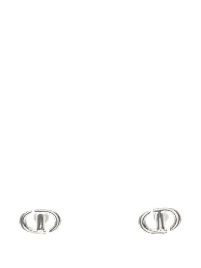 Pre-owned Dior 2000-2020 Stainless Steel Cd Logo Earrings Costume Earrings In Silver