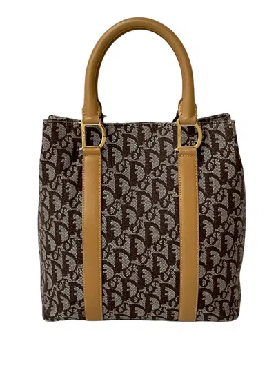 Pre-owned Dior 2000-2025 Issimo Trotter Canvas Tote Bag In Brown