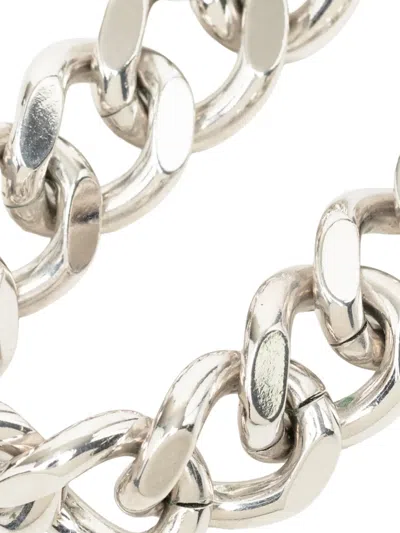 Pre-owned Dior 2000-2026 Brass Cd Icon Chain Link Necklace Costume Necklace In Silver