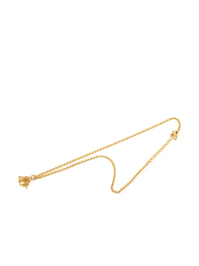 Pre-owned Dior 2000-2026 Gold Plated Logo Pendant Necklace Costume Necklace