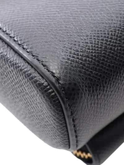 Pre-owned Dior 2000-2026 Grained Calfskin Caro Double Pouch Crossbody Bag In Black