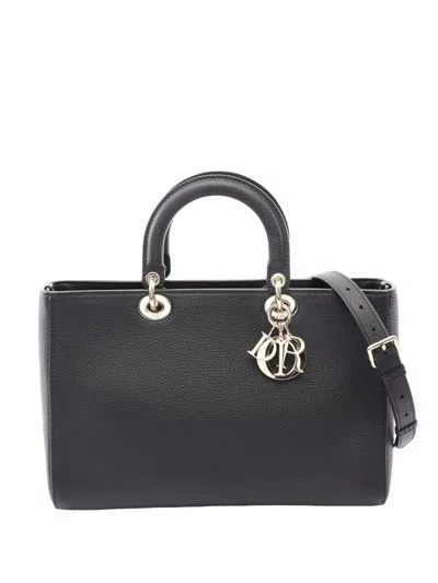 Pre-owned Dior 2000-2026 Large Leather Issimo Satchel In Black