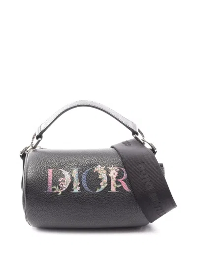 Pre-owned Dior 2000-2026 Mini Leather Roller Bag Satchel In Black