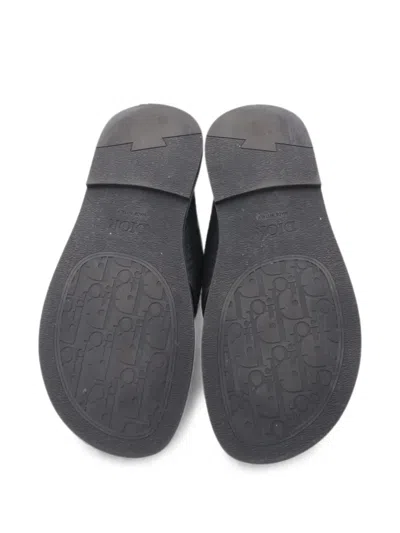 Pre-owned Dior 2000s Alias Oblique Leather Sandals In Black