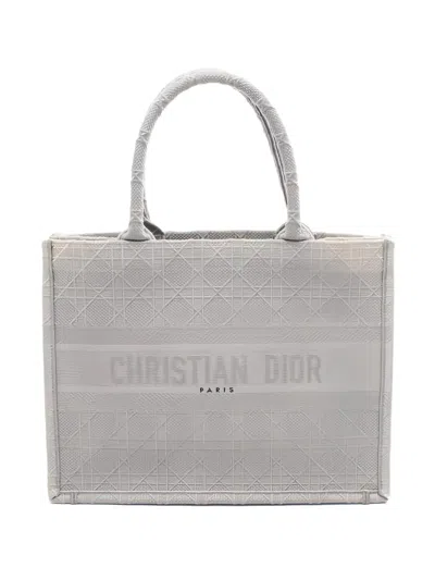 Pre-owned Dior 2000s Book Geometric-pattern Tote Bag In Gray