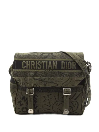 Pre-owned Dior 2000s Camp Shoulder Bag In Green