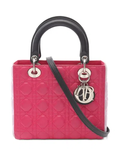 Pre-owned Dior 2000s Cannage Lady  Two-way Handbag In Pink