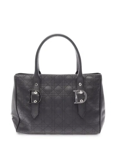 Pre-owned Dior 2000s Cannage Tote Bag In Black