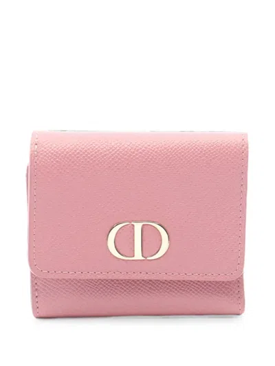 Pre-owned Dior 2000s Caro Tri-fold Wallet In Pink