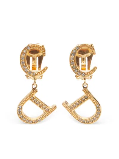 Pre-owned Dior 2000s Cd Clip-on Earrings In Gold