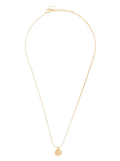 Pre-owned Dior 2000s Cd Logo Necklace In Gold