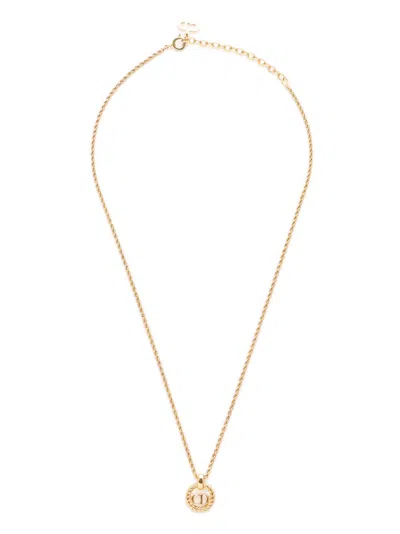 Pre-owned Dior 2000s Cd-pendant Necklace In Gold