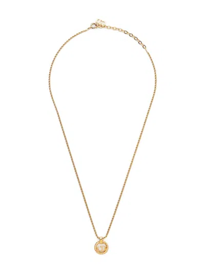 Pre-owned Dior 2000s Cd Pendant Necklace In Gold
