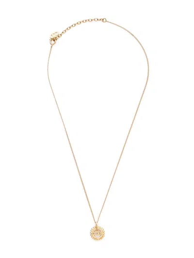 Pre-owned Dior 2000s Cd-pendant Necklace In Gold
