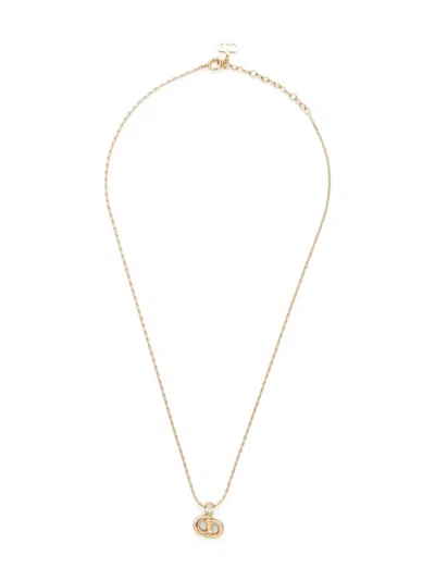 Pre-owned Dior 2000s Cd-pendant Necklace In Gold
