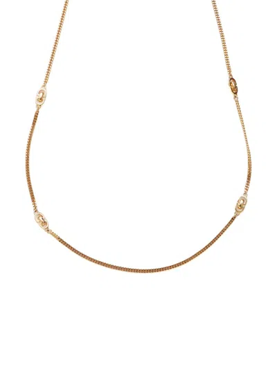 Pre-owned Dior 2000s Curb Chain Necklace In Gold