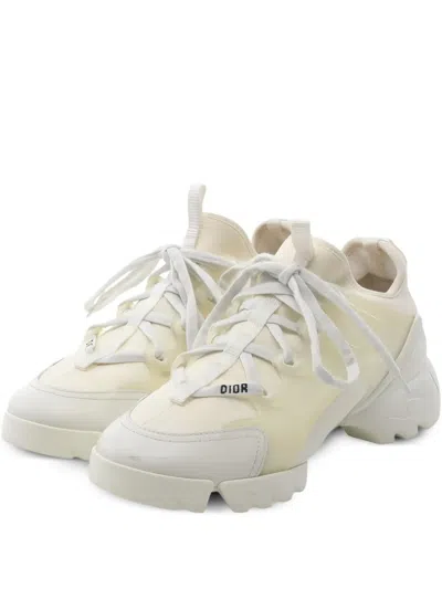 Pre-owned Dior 2000s D-connect Lace-up Sneakers In White