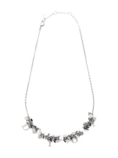 Pre-owned Dior 2000s  Letter Charm Necklace In Silver