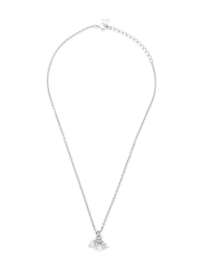 Pre-owned Dior 2000s  Letter Charm Necklace In Silver