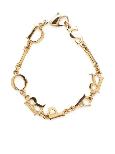 Pre-owned Dior 2000s  Letters Bracelet In Gold