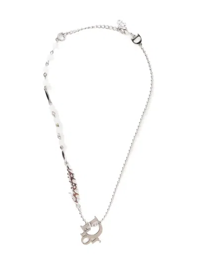 Pre-owned Dior 2000s Emblem-motif Beads Necklace