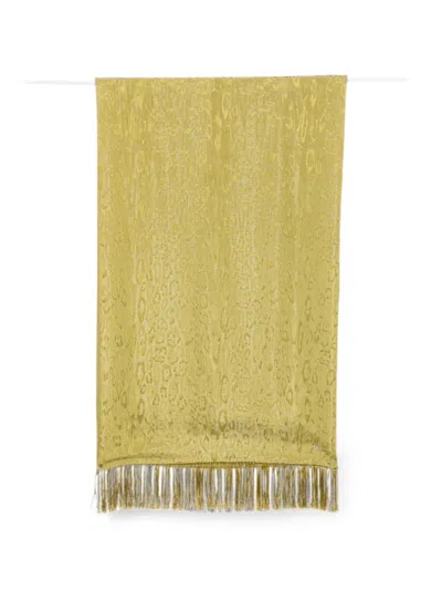 Pre-owned Dior 2000s Fringed Scarf In Green