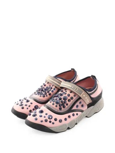 Pre-owned Dior 2000s Fusion Bijou Sneakers In Pink