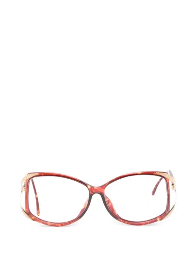 Pre-owned Dior 2000s Geometric Frames In Brown