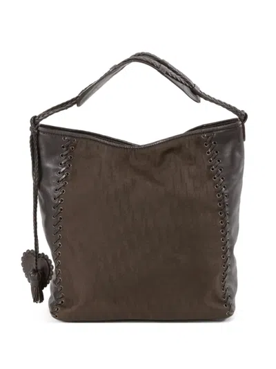 Pre-owned Dior 2000s Heart Charm Ethnic Tote Bag In Brown