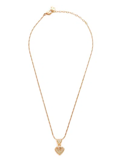 Pre-owned Dior 2000s Heart-pendant Necklace In Gold