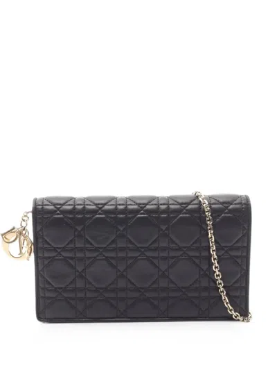 Pre-owned Dior 2000s Lady  Cannage Clutch Bag In Black
