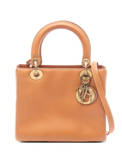 Pre-owned Dior 2000s Lady  Cannage Tote Bag In Brown