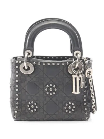 Pre-owned Dior 2000s Lady  Studded Tote Bag In Black