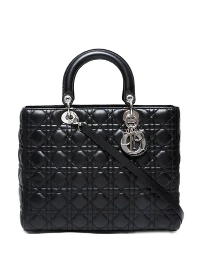Pre-owned Dior 2000s Large Lady  Tote Bag In Black
