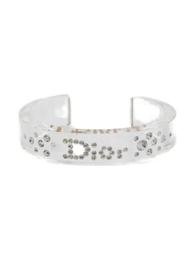 Pre-owned Dior 2000s Logo Bangle In White