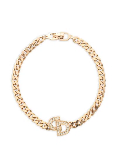 Pre-owned Dior 2000s Logo Bracelet In Gold