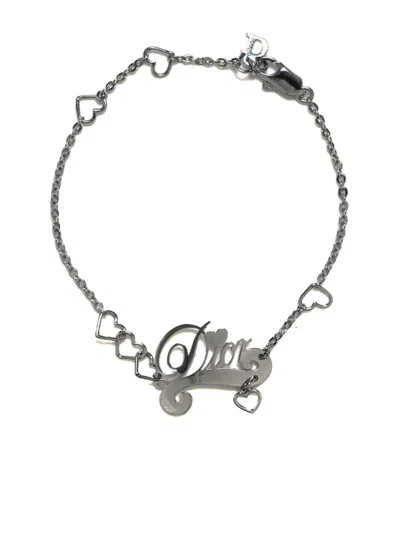 Pre-owned Dior 2000s Logo Bracelet In Silver