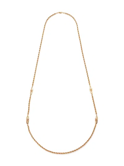 Pre-owned Dior 2000s Logo-charm Necklace In Gold