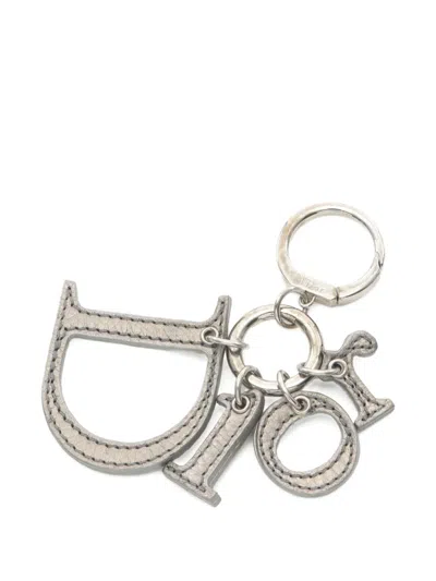Pre-owned Dior 2000s Logo Key Ring In Silver