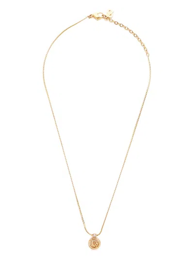 Pre-owned Dior 2000s Logo-pendant Necklace In Gold